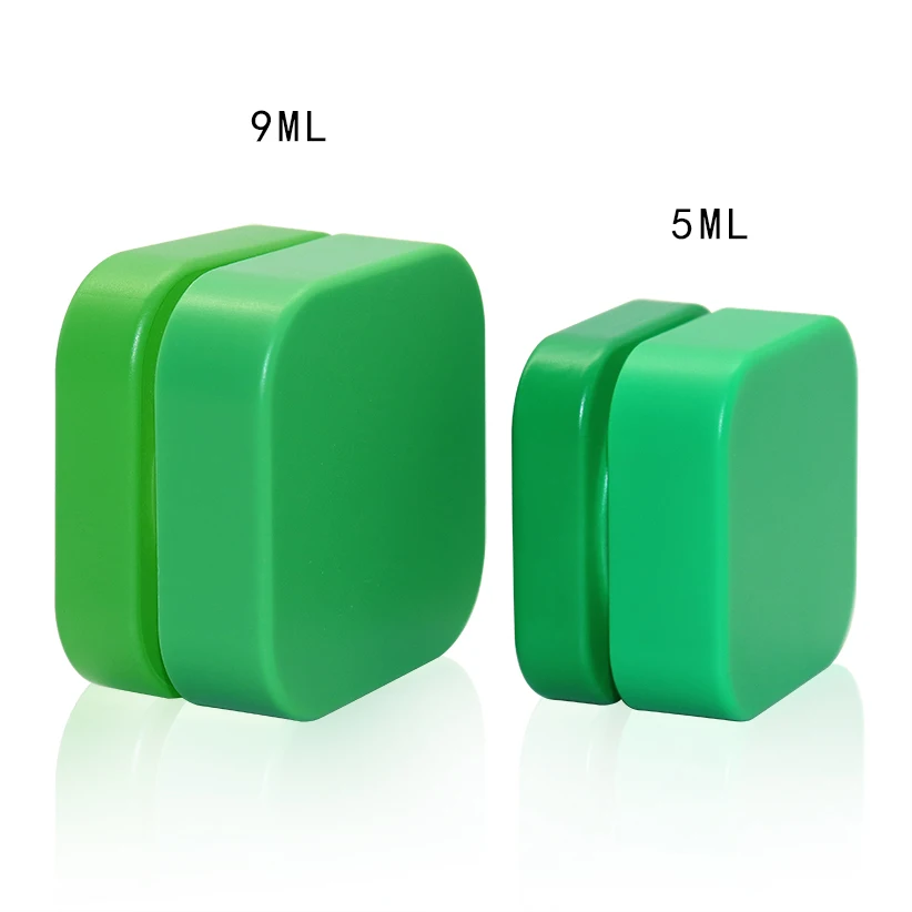 Qube 3ml 5ml 7ml 9ml blam opaque black white Square Premium Glass Concentrate Jar Clear Glass jar with Child Safe Lid