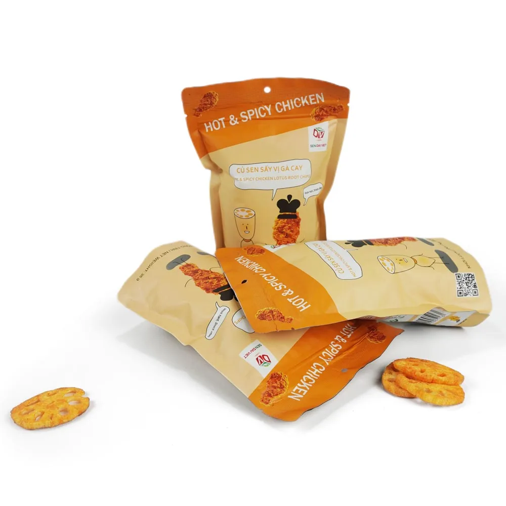 Hot Price Tasty Crispy Lotus Root Chips Vegetable Fruit Fried Bag Packing Hot and Spicy Chicken Lotus Root