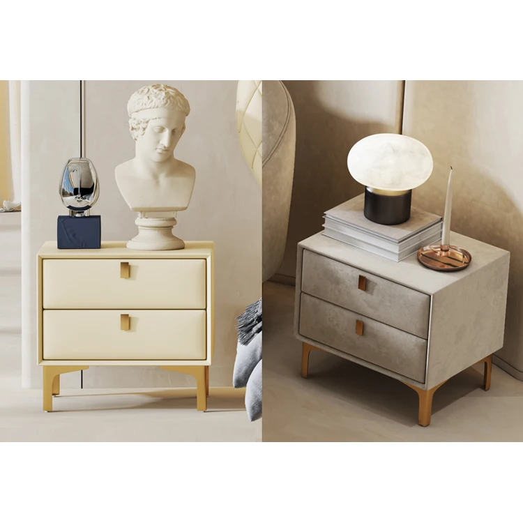 
Wholesale 2 drawers metal luxury bedside table for hotel bedroom 