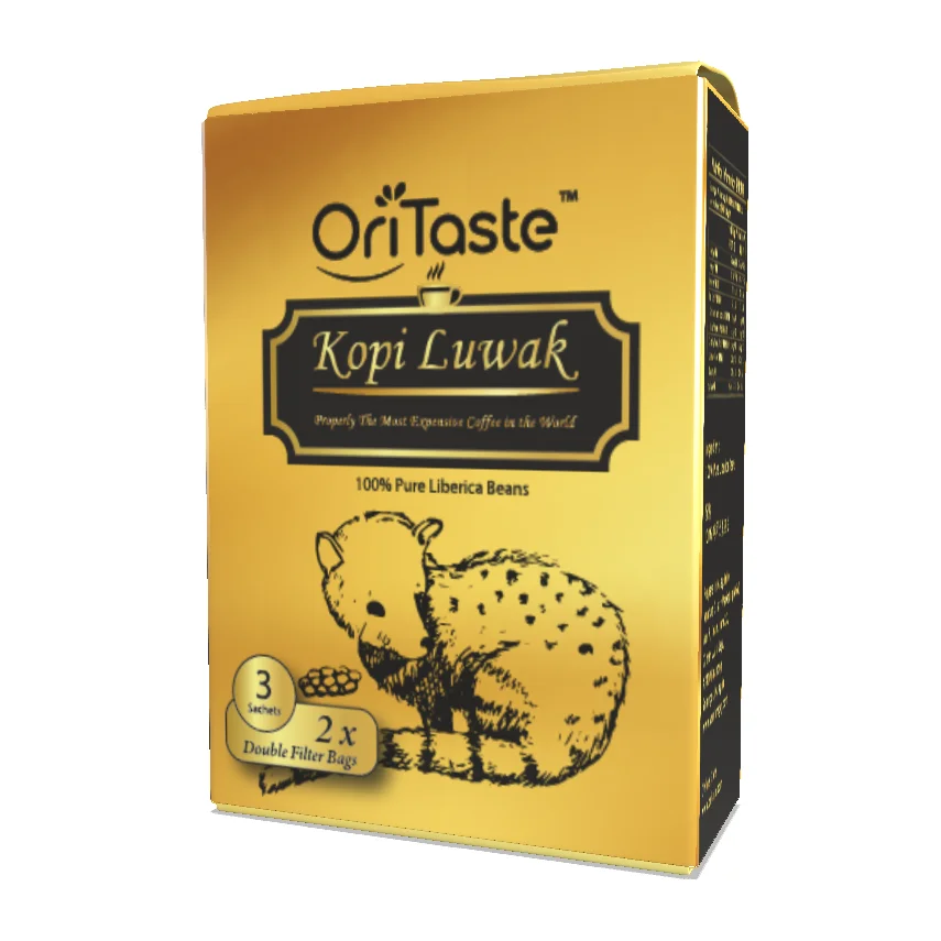 Сильный аромат, слегка горечь, 100% чистый молотый кофе Premium Kopi Luwak в коробке OriTaste