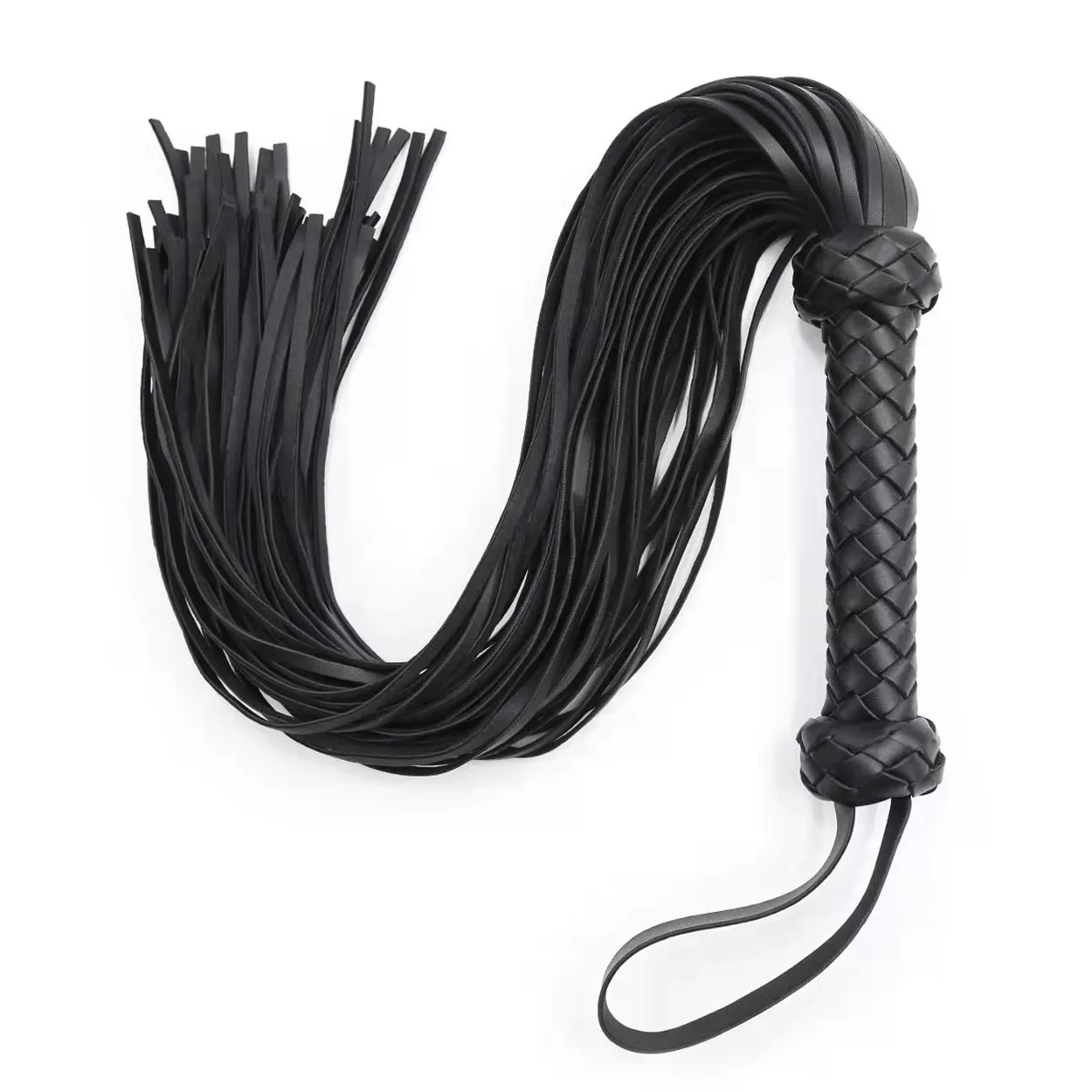 Adult sex toy SM Tonal sex toy Slave stimulate black and red leather tassel whip