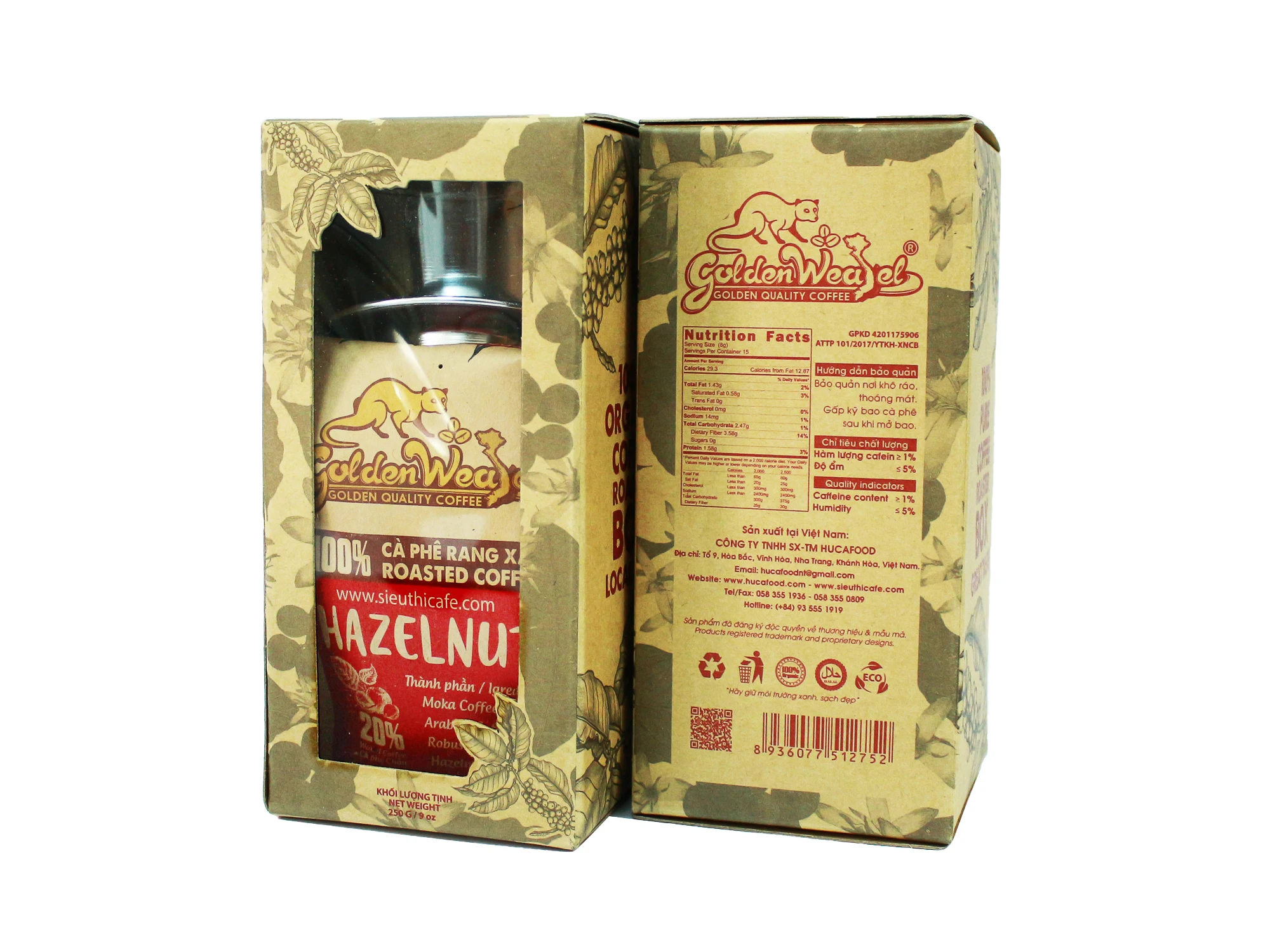 OEM ODM частная торговая марка «Golden weasel»-аромат орехового кофе смесь Арабика робуста Мока HucaFood