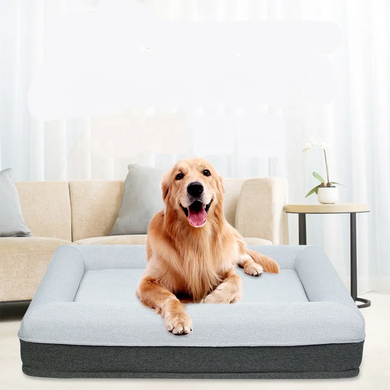 Роскошная моющаяся Съемная квадратная кровать для собак из пены с эффектом памяти