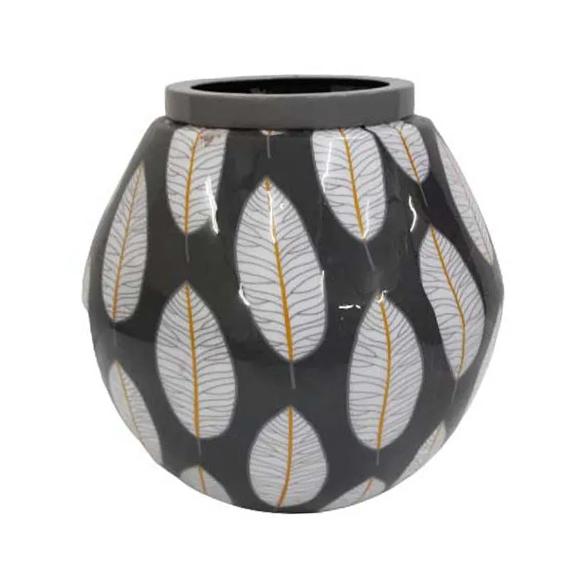 Домашняя декоративная настольная железная металлическая наклейка эмалированная Цветочная ваза светло-серая современный дизайн для стены пола и свадьбы ручная