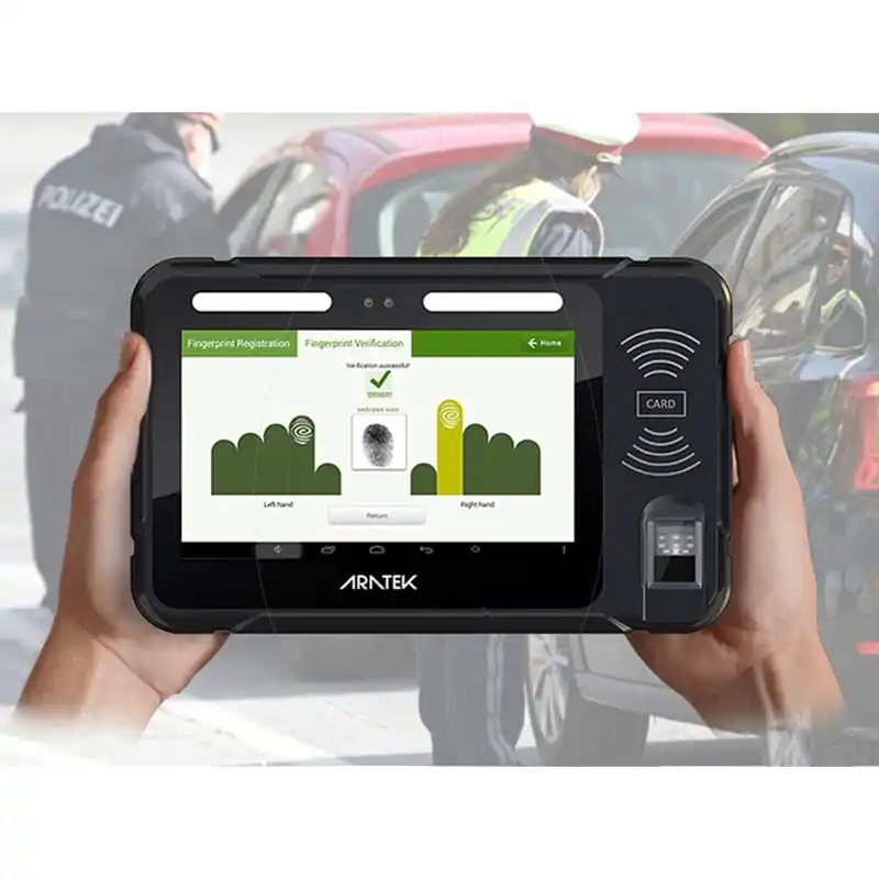 Best Police ID check Fingerprint Tablet 7 inches Aratek Android 8.1 WIFI Quad Core SIM Phone NFC Card Reader