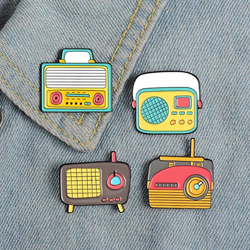 Пользовательский Ретро игровой автомат TV Радио Лента 80s лацкан эмаль