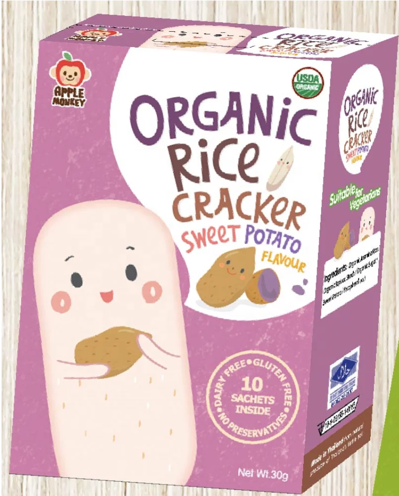 
 Органический рис со вкусом сладкого картофеля, оптовые тайские рисовые крекеры  