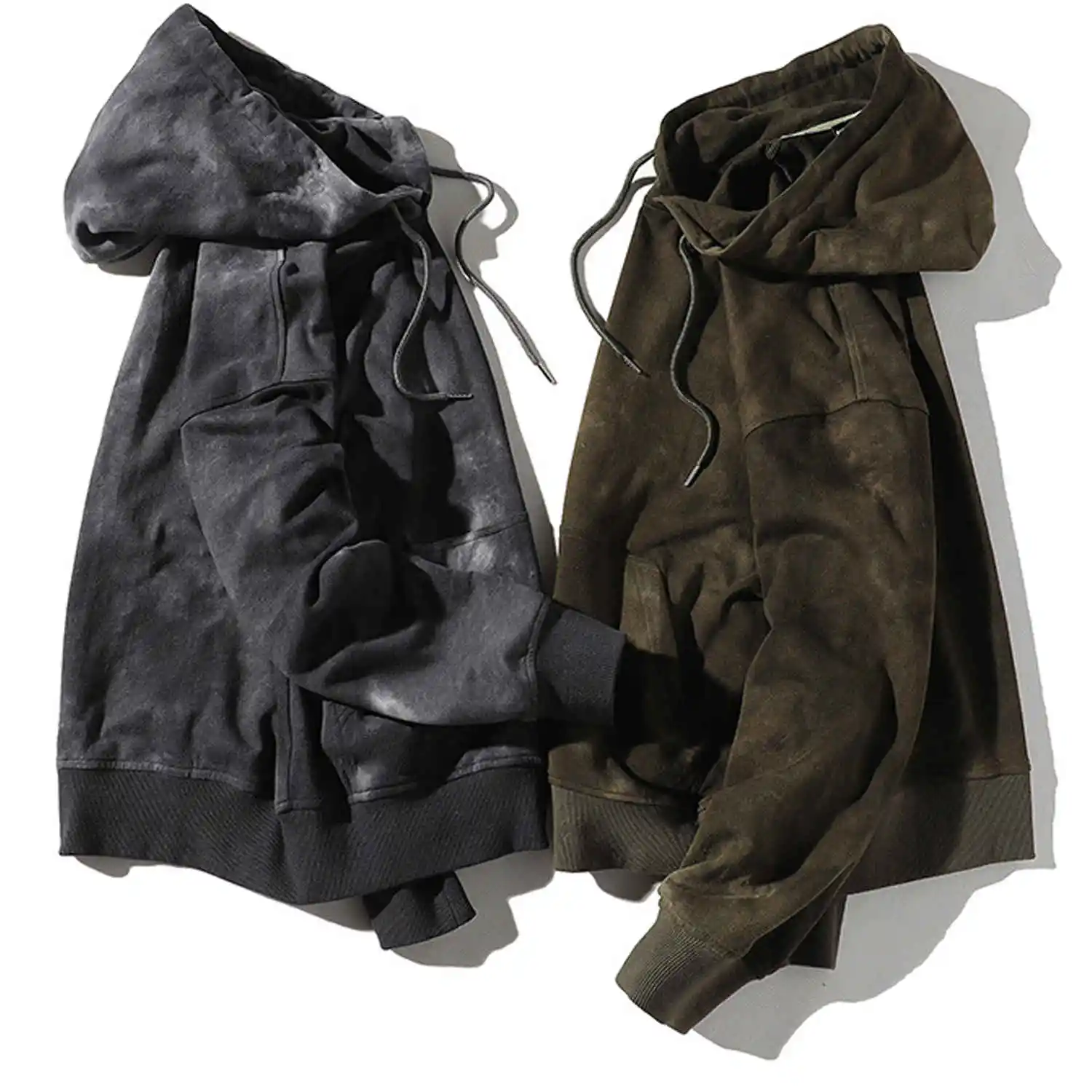 ROUSE SPORTS High Street Casual Pullover Men Graphic Tye Dye Hoodies 2023 Winter New Style Cotton Men Hoodies