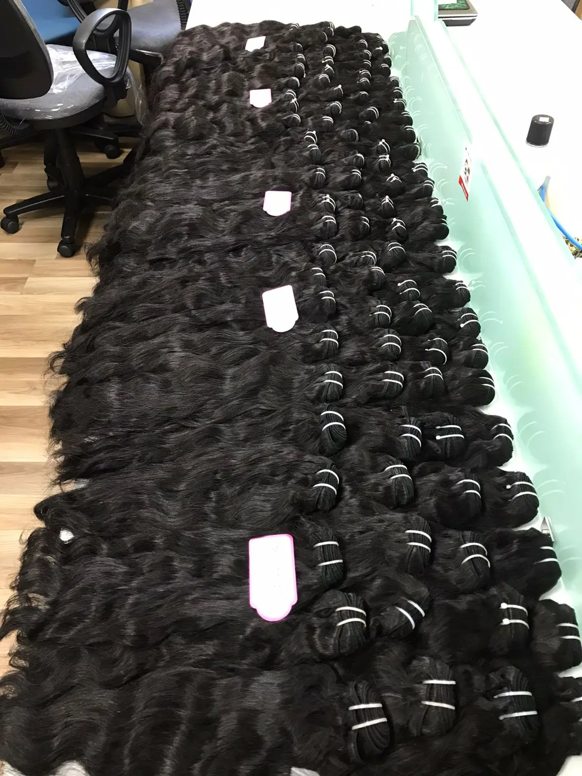 Hair black natural wave bundles super double drawn Vietnamese wholesale human hair vendor