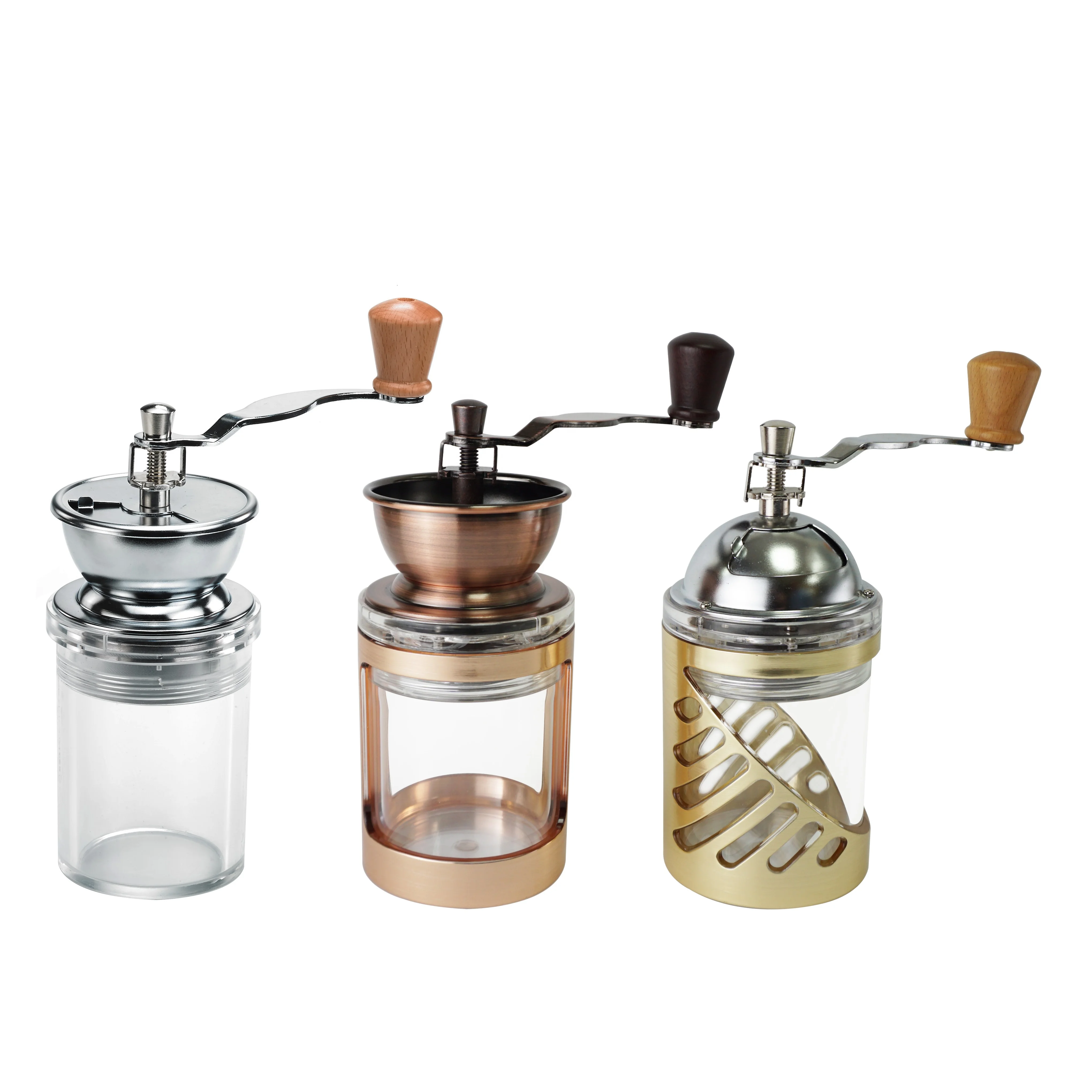 [Holar] Taiwan Made Manual Conical Burr Coffee Grinder with Clear Storage Jar