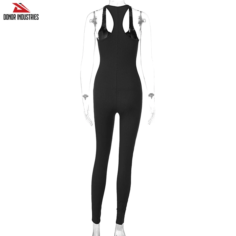 202 Autumn Casual Playsuits For Women Workout Sports GYM Clothes Woman Bottom Homewear Solid Jumpsuit Bodycon Slim Bodysuit