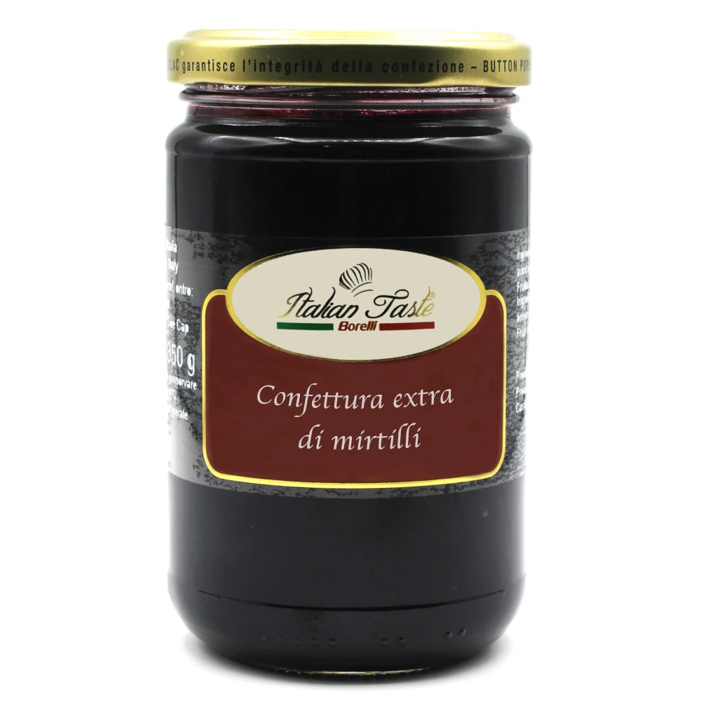 High quality 350 g Extra 80% blueberries jam mason jar Made in Italy NO GMO italian fruit jam for dessert