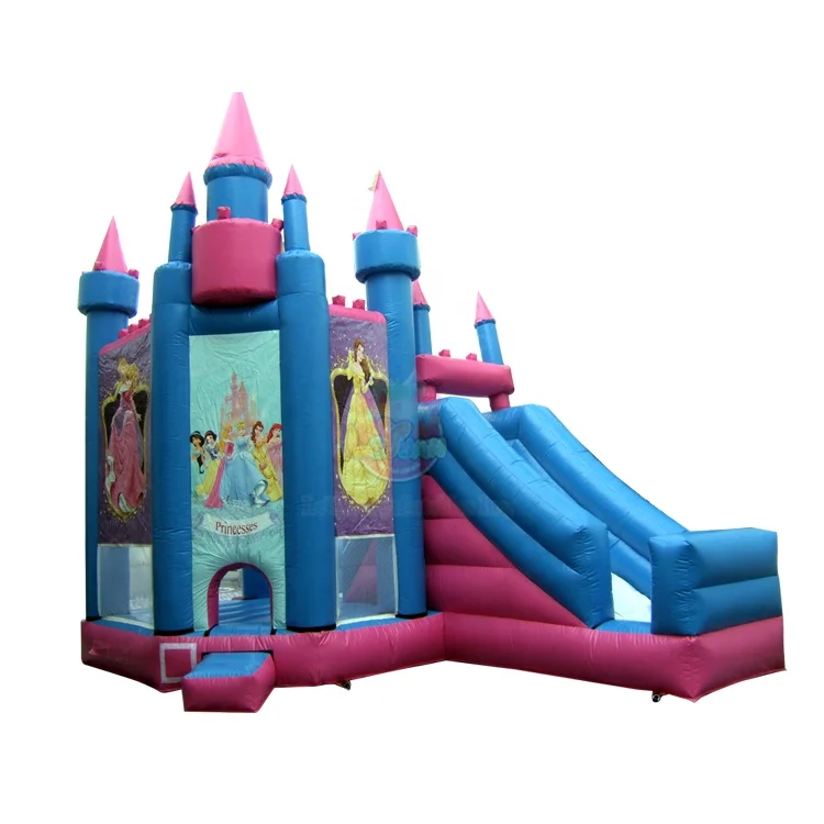 Heavy Duty 0.55 MM Vinyl Inflatable Princess Bouncy Slide Castles  Birthday Party