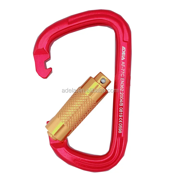 Taiwan ADELA CE Certified Carabiner D-Shape D Triple-Lock Industrial Connecting Link Made of Alloy Aluminum