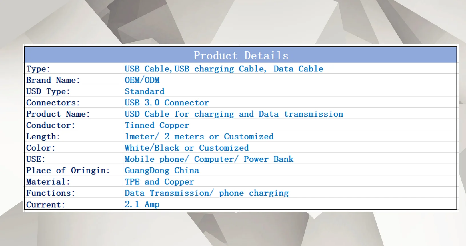 Amazon High Quality selling PD 2.1 Amp USB Fast Charging mobile phone and data transmission Data Cables