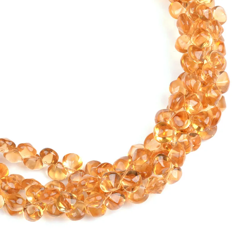 Бусины из драгоценных камней в форме сердца, лимонный сахар, Гладкие бусины в форме сердца, оптовая продажа бусин