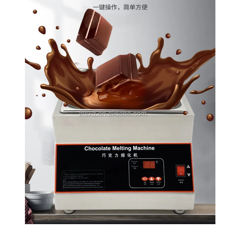 Hot sale no Water heating 4*2.5L four heads Multi-function Chocolate Melting/Tempering/Coating Machine pot tank in stock