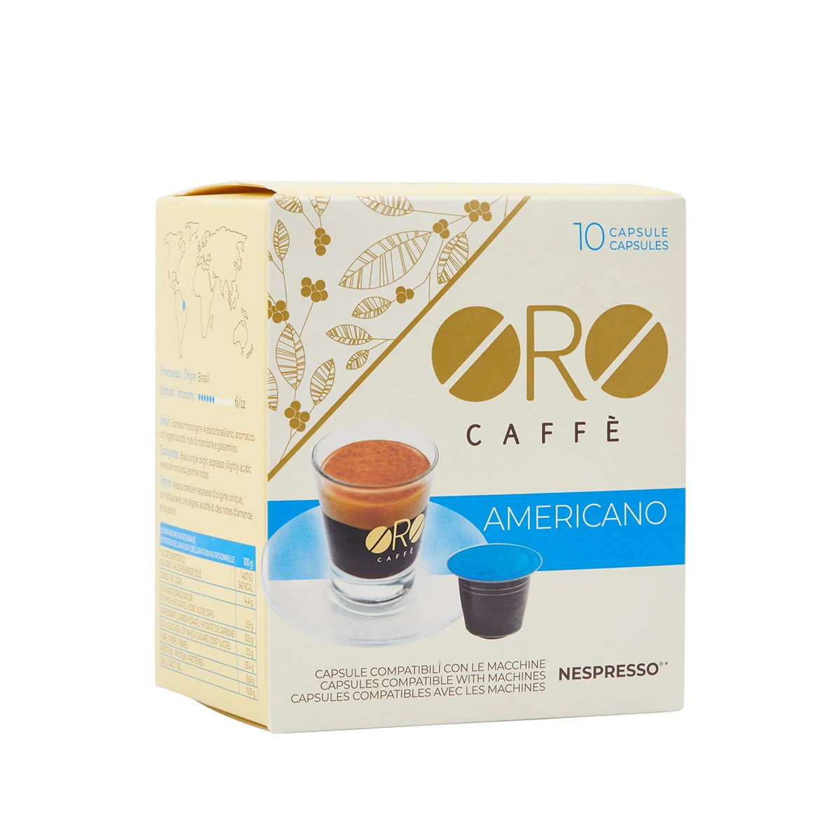 Высокая стоимость | OEM итальянский | Кофейные капсулы «американо», совместимы с кофеваркой NESPRESSO | Для рынка