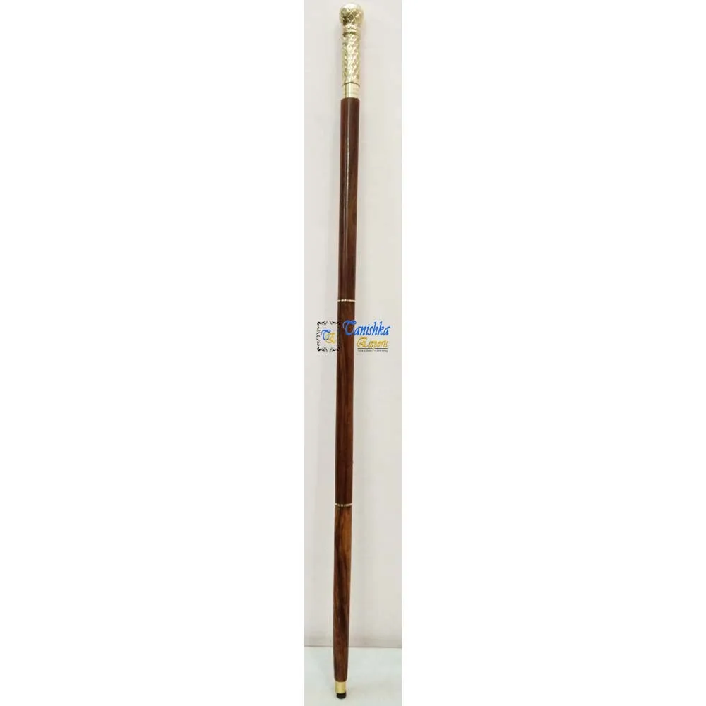 wooden walking stick natural wooden walking cane by Standard International Brass Handle Walking Stick Cane