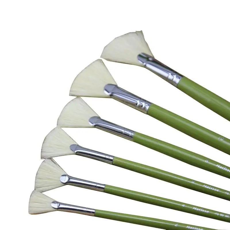 Matisse 6/set good quality fan type bristles hair professional artist oil acrylic gouache paint brush for painting set