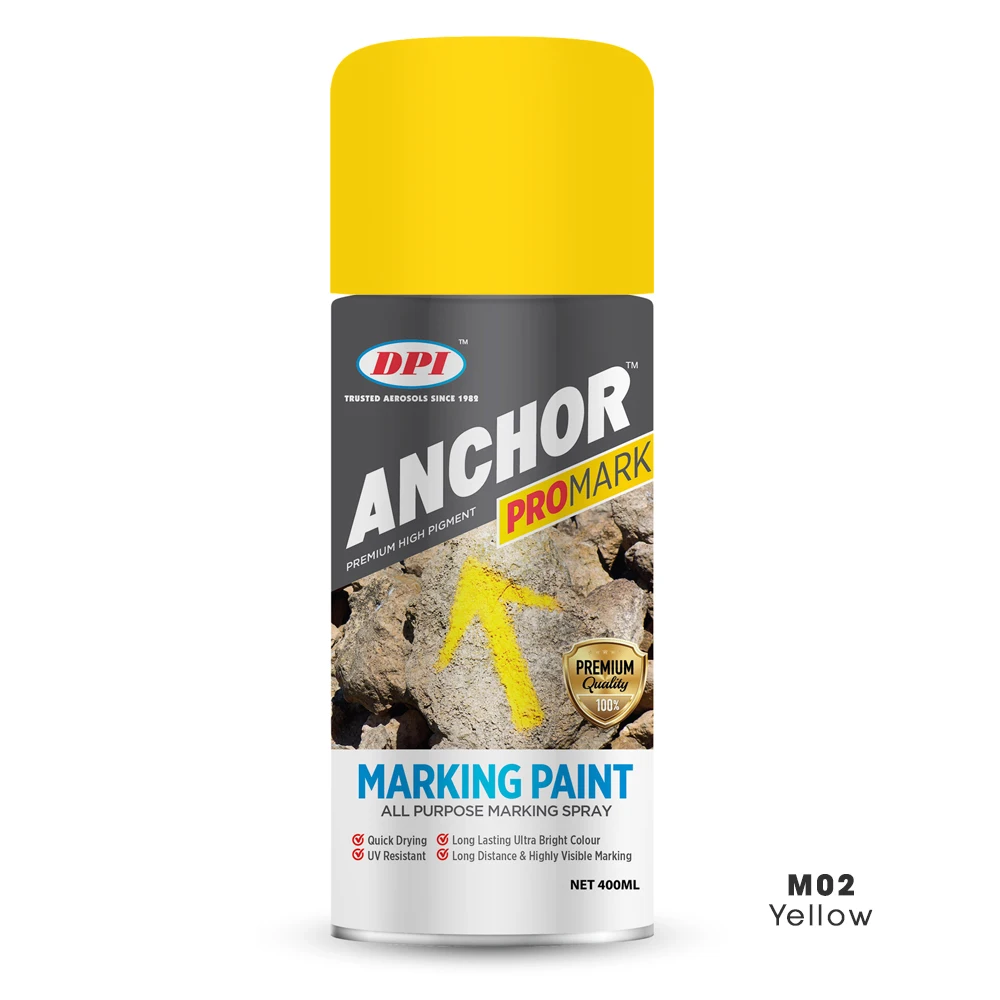 Желтая маркировочная аэрозольная краска 400 мл высококачественное жидкое покрытие точек на дюйм якорь из малайзии