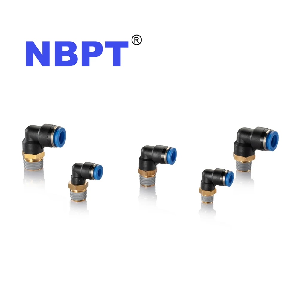 Нажмите для подключения метрических дюймовых размеров BSPT BSPP NPT резьба Пневматические мужские Локоть Фитинг по NBPT