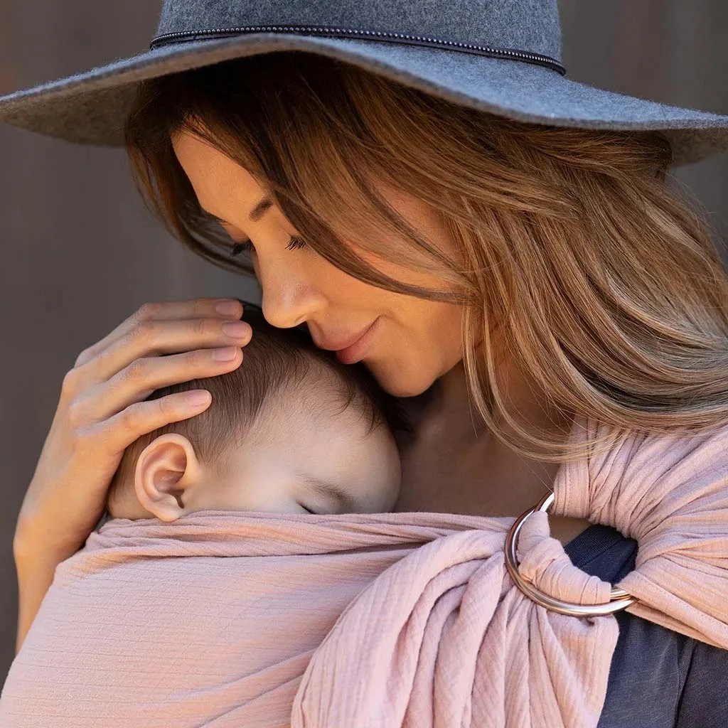 
68% Bamboo 32% Linen Breathable Light Weight Super Soft Baby Sling Ring Carrier 