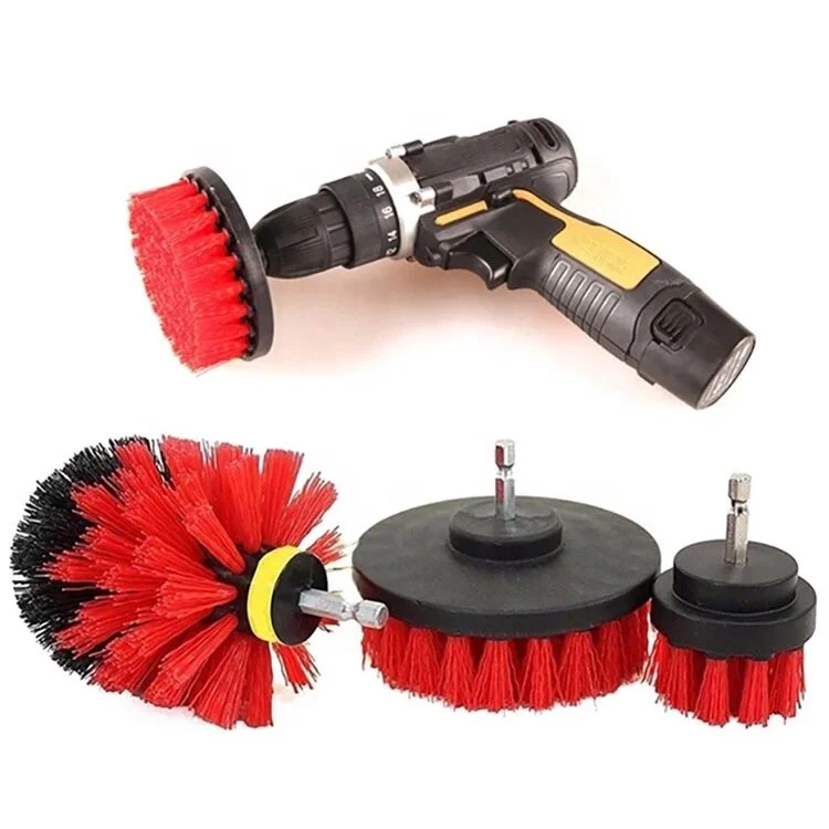 
4pcs 2/3.5/4 inch Cleaning Scrubber Cleaner Electric Drill Power Scrubber Brush With Extend Long Attachment 
