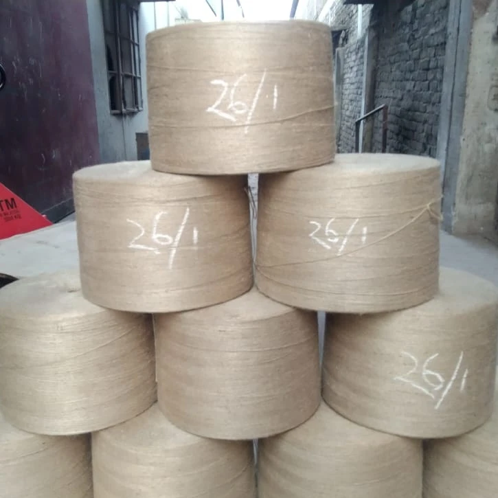 Best Quality Texturized Eco-Freindly Jute Yarn Light Yellow Colour 26LBS 1Ply Manufacturer From Bangladesh