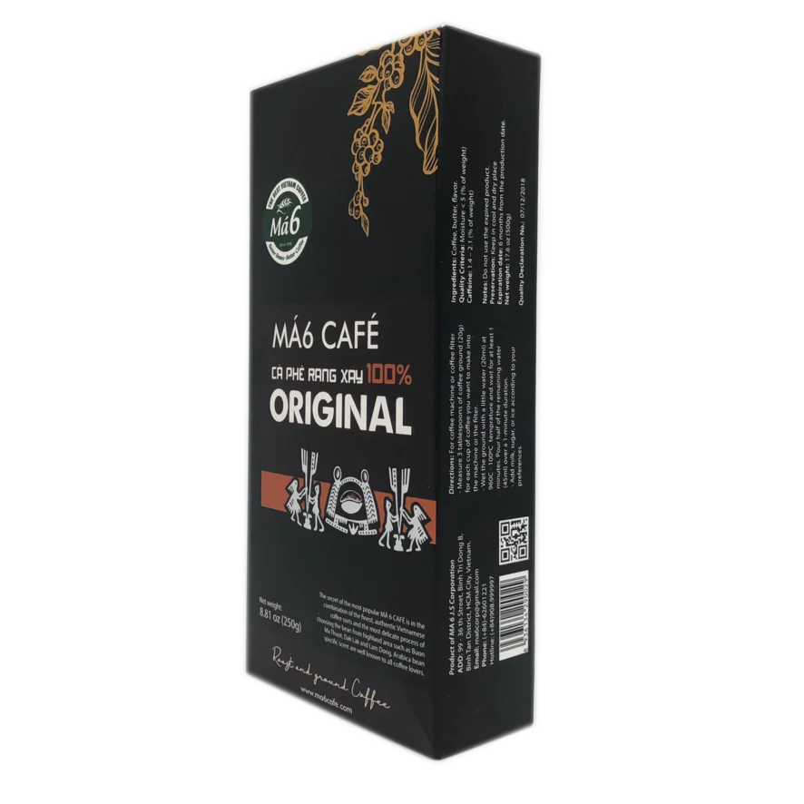 Coffee Ground Roasted Robusta MA 6 COFFEE - ORIGINAL 100% - ROAST AND GROUND 250G