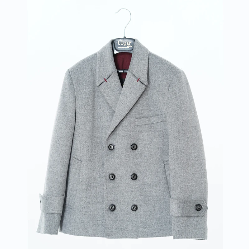 Double Breasted Wool Mixed Childrens Jacket Boys Tiga Boys Winter Coat