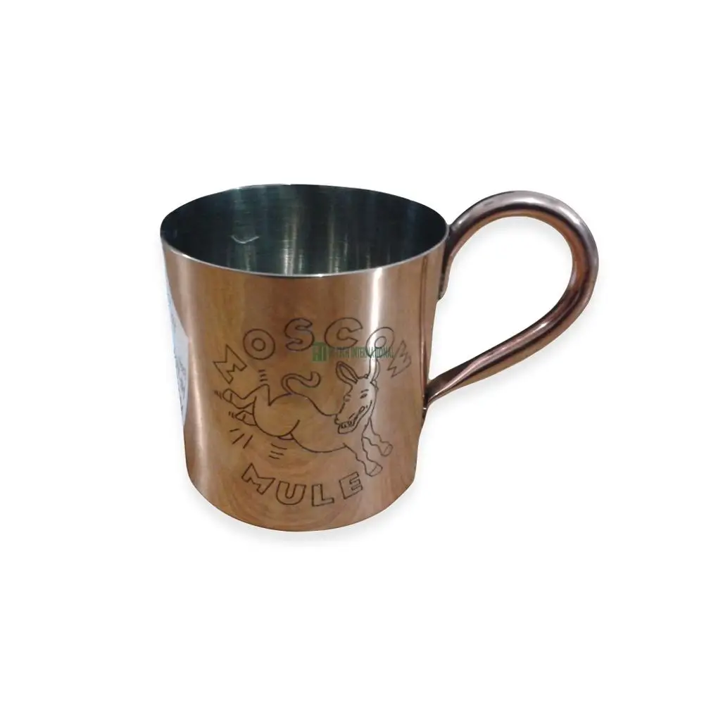 Custom Laser Engraved Logo Pure Copper Mugs - High Quality India Manufactured Moscow Mule Drinking Mugs - 550 ml Beer Mugs