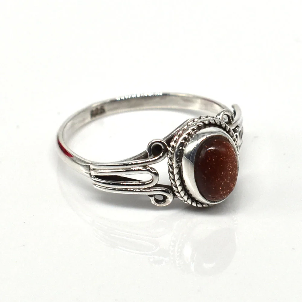 
stunning natural orange sunstone loose gemstone solid 925 sterling silver women party wear jewelry ring 