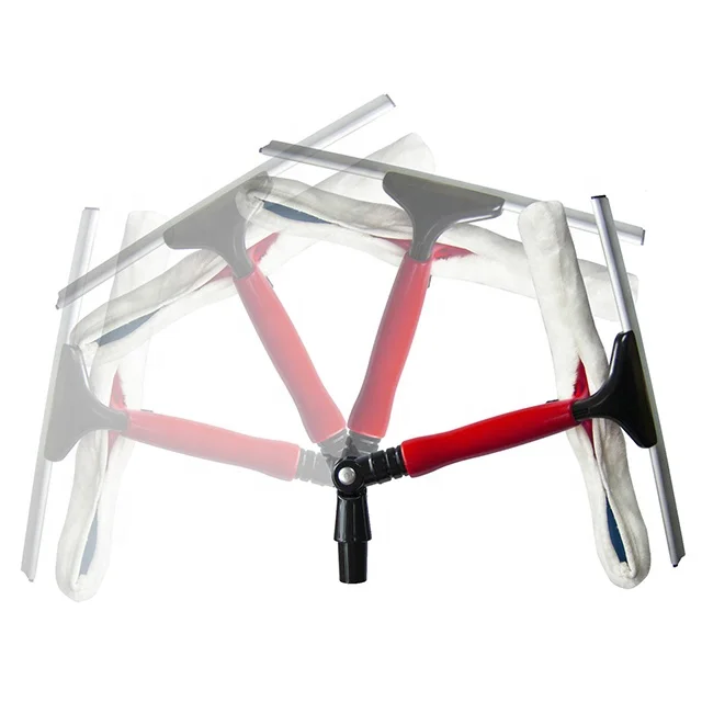 Telescopic Window Cleaning Extension Pole and Squeegee Kit, High Window Cleaning Tools