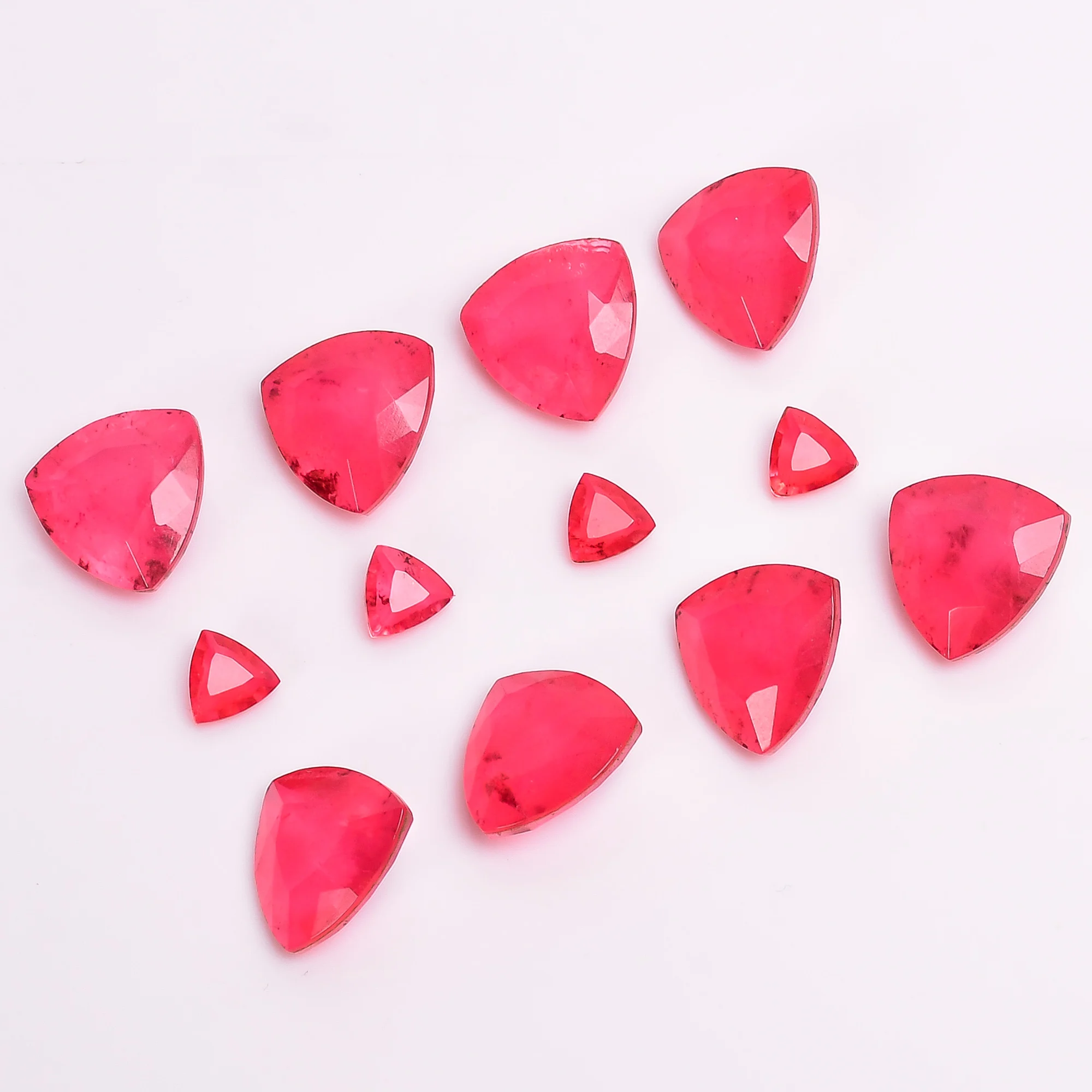 Рубин двойной кристалл оптовая цена Кристалл триллион огранка драгоценный камень свободный Сапфир ювелирные изделия