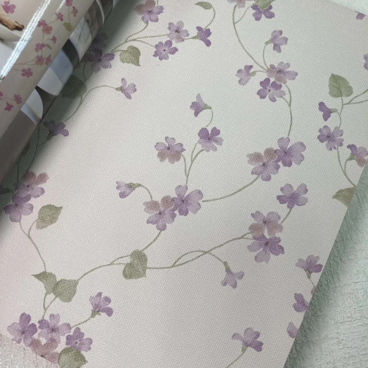 Modern Country Style  Cute Beautiful Flower PVC Wallpaper Kitchen Living Room