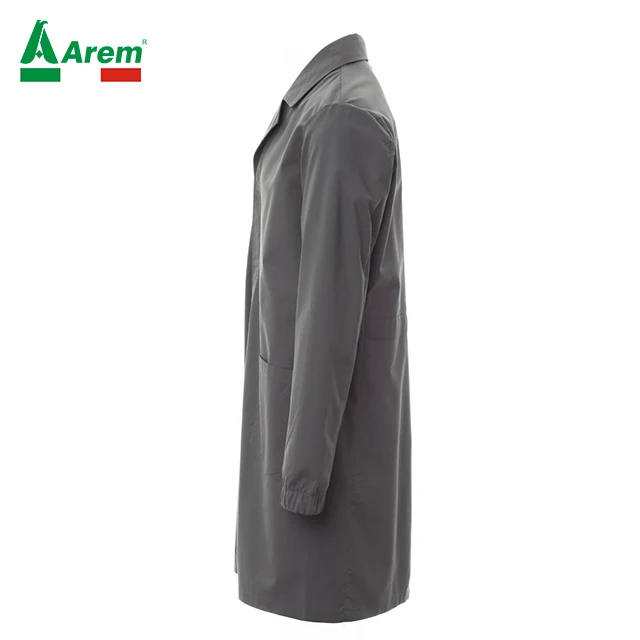 For B2B Work coat scientist color grey uniform custom logo worldwide researcher sample superior quality work company chemist