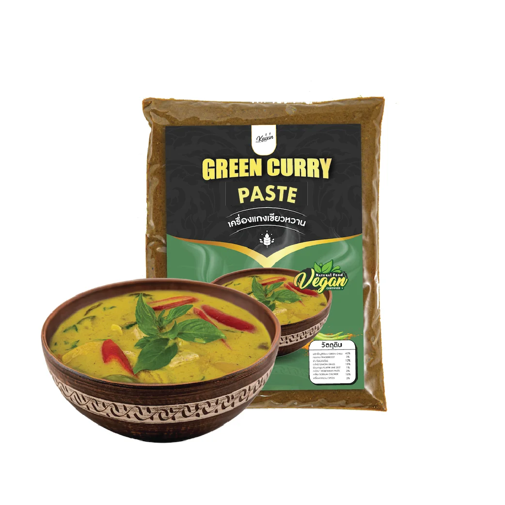 Vegan Plant based green curry paste from Thailand  OEM private brand original flavor natural premium grade