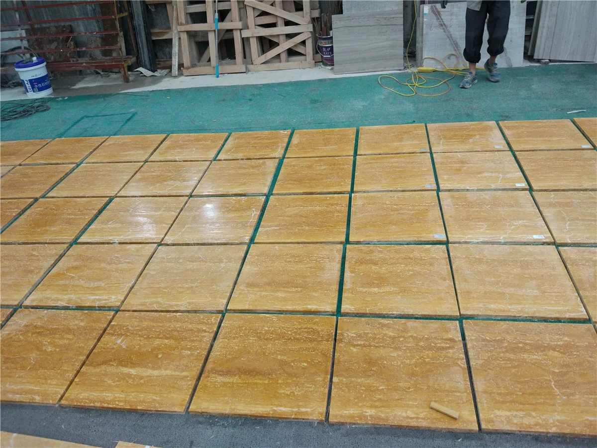  Натуральный желтый мрамор травертин пустыня золото