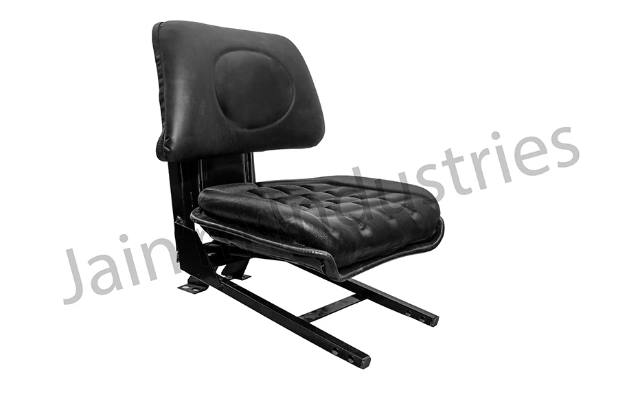 Farm passenger tractor seat with shock absorber