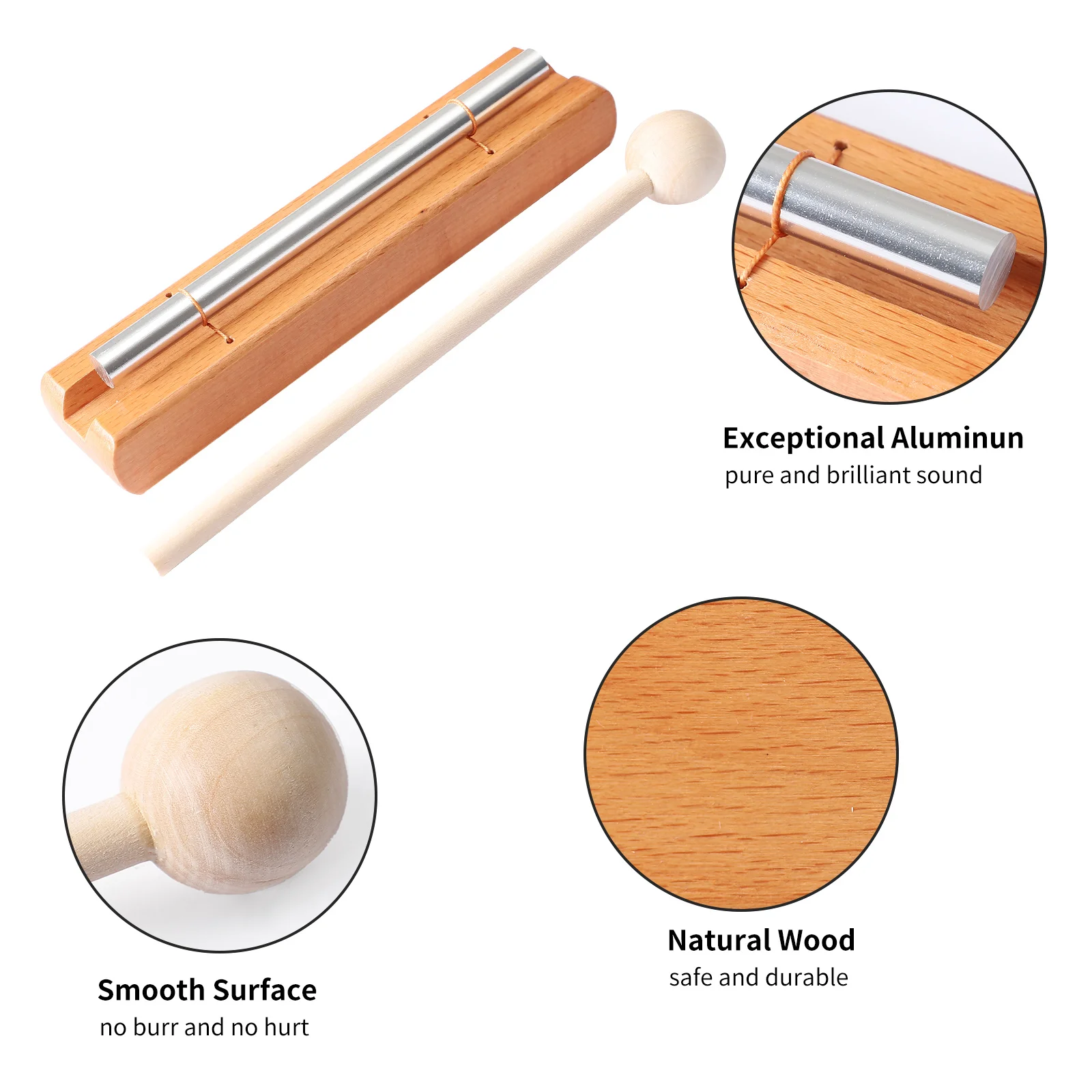 Energy Chime Percussion,Hand Bell Meditation Chimes ,Teacher Tools Reminder Tuned Energy Chimes Music Instrument with Mallet