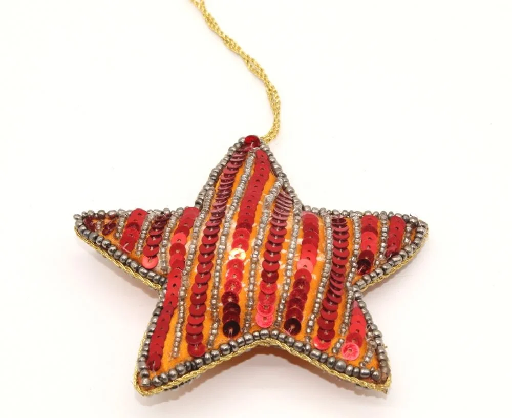 Ready to Ship High Quality christmas star decoration ornaments supplies hanging on christmas tree for Home Decor from India