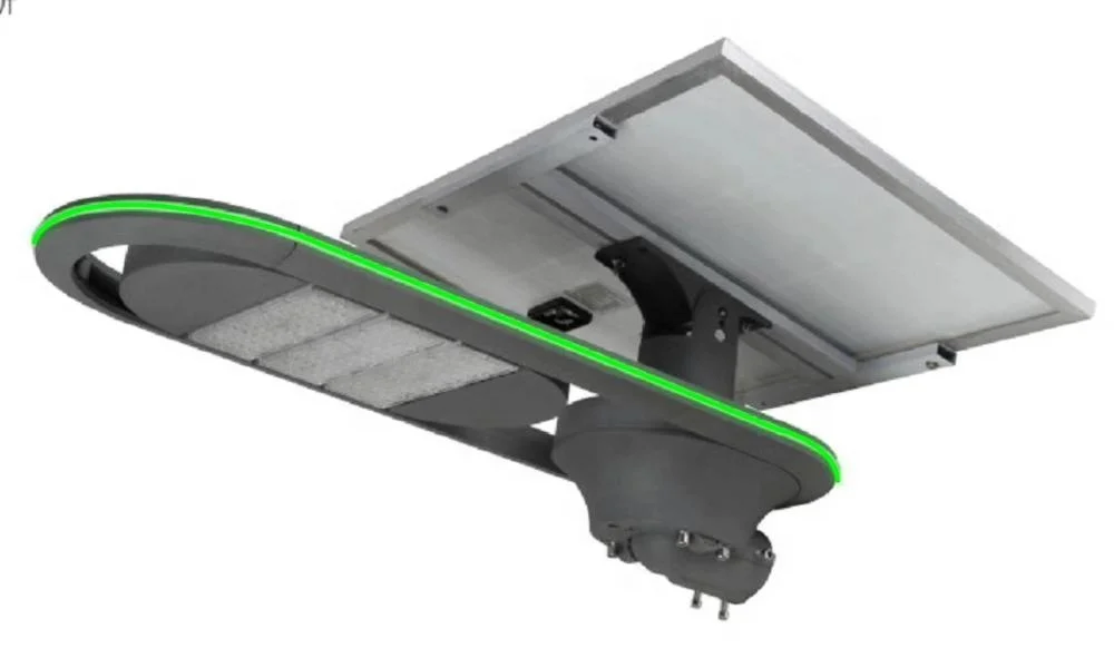 Solar Street Light 12 Steel Lithium Ion Battery All in One LED Street Light /garden LED Light Pole or Wall Mounted 1 Years 30W -