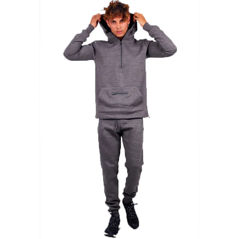 Casual Plus Size Winter Tracksuits Cotton / Polyester Made Pullover Tracksuits With Pockets