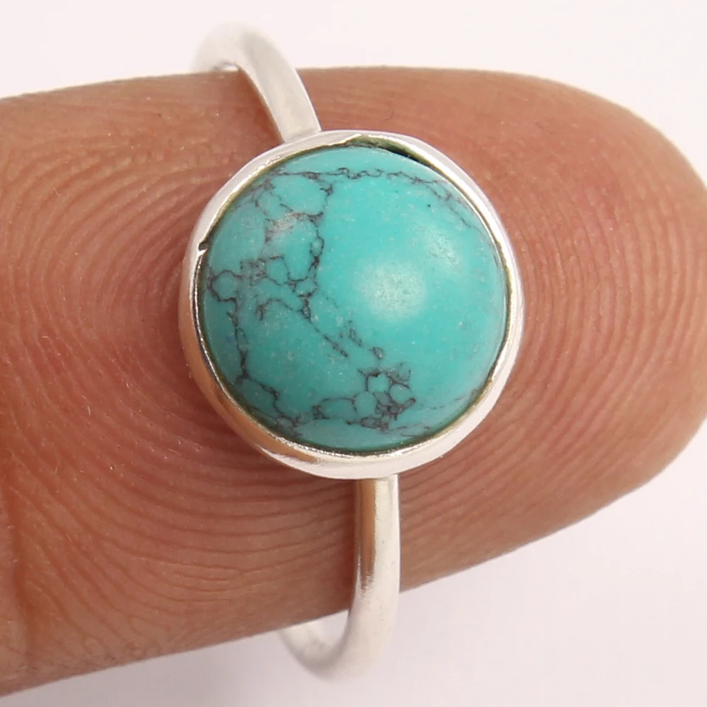 Turquoise Gemstone 925 Solid Sterling  Gemstone 925 Solid Sterling Silver Handmade Ring Fashion Ring For Women Bulk Suppliers