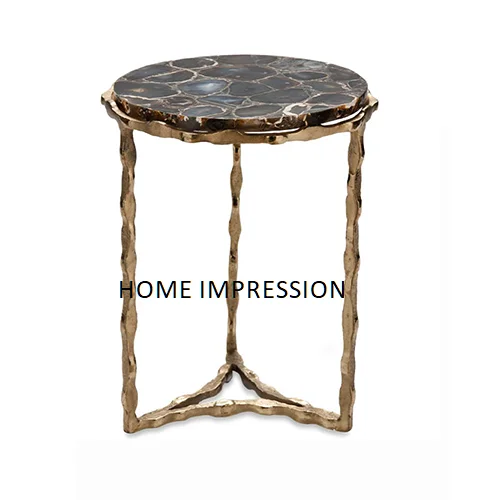 Fantastic Gold Color Acrylic Luxury Side Table Handmade Side Corner Table For Living Room Indoor Decor Supplies In Low Price