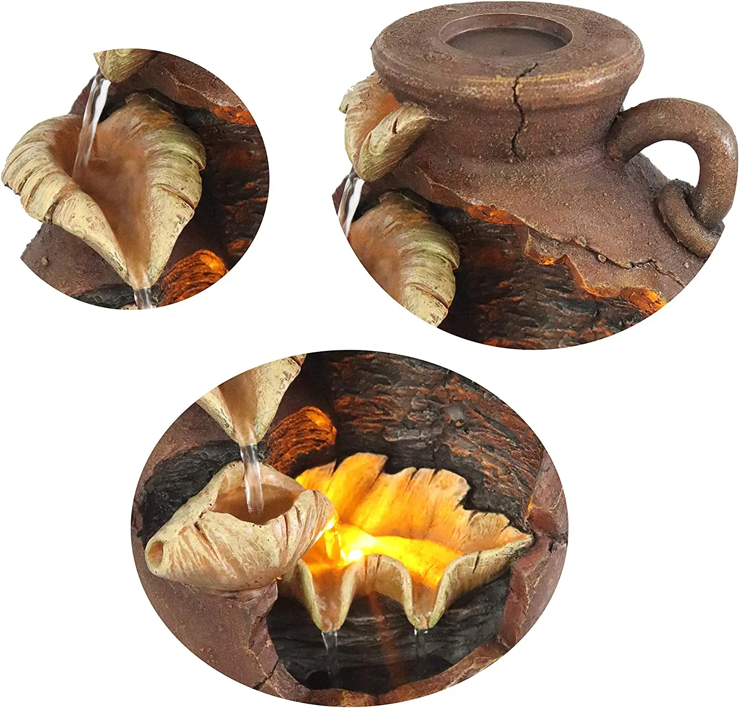 Warm Garden Tabletop Water Fountain Jar Water Fountain Brown Fountain