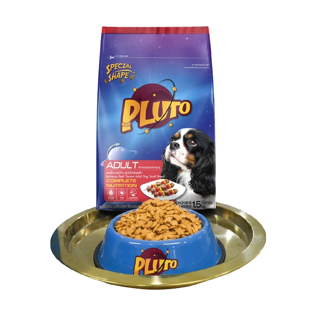 Pluto, Dry Dog Pet Food Barbecue Beef Flavour-Adult Dog Natural Color 1.5kgx6bags
