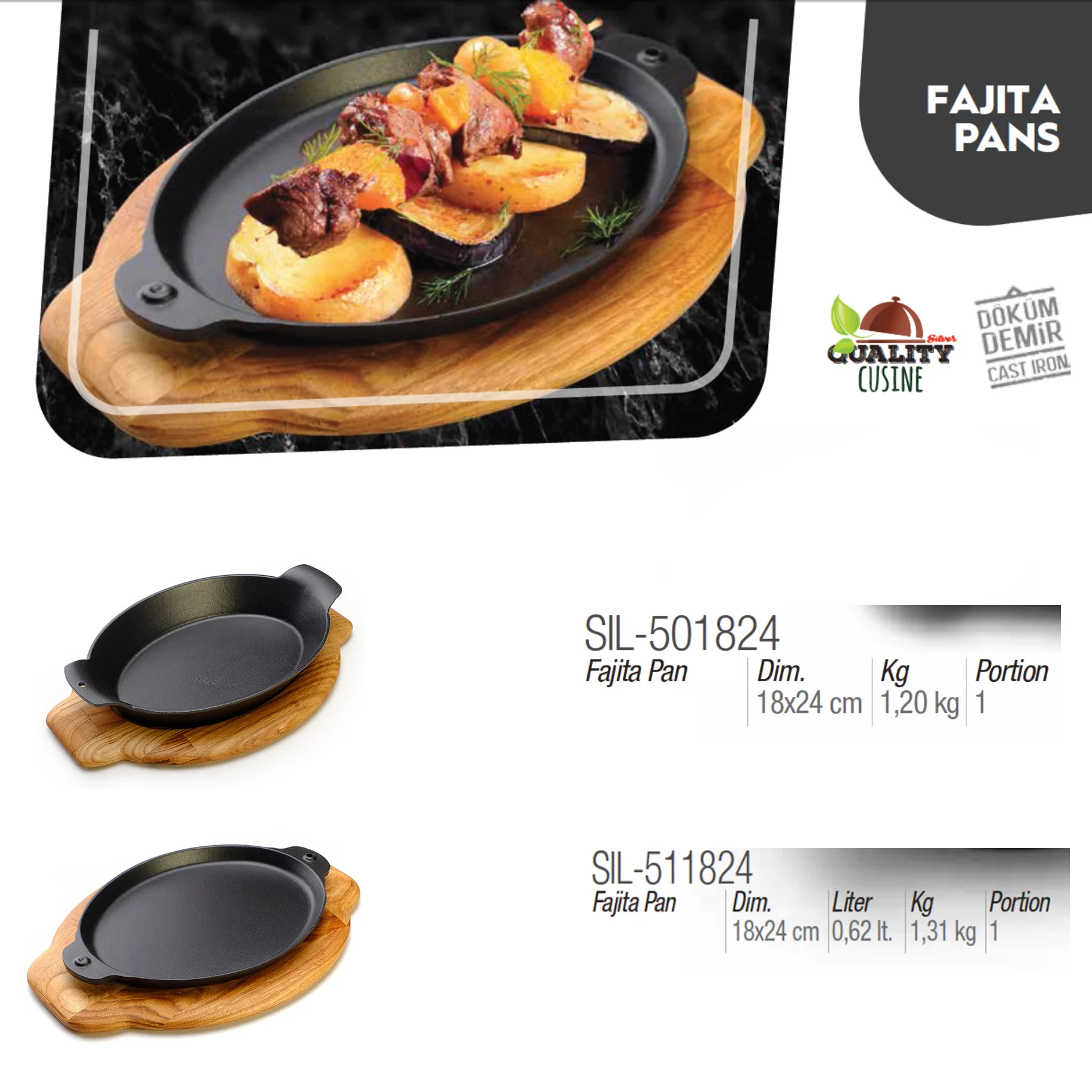 
cast iron fajita pan steak plate pan 