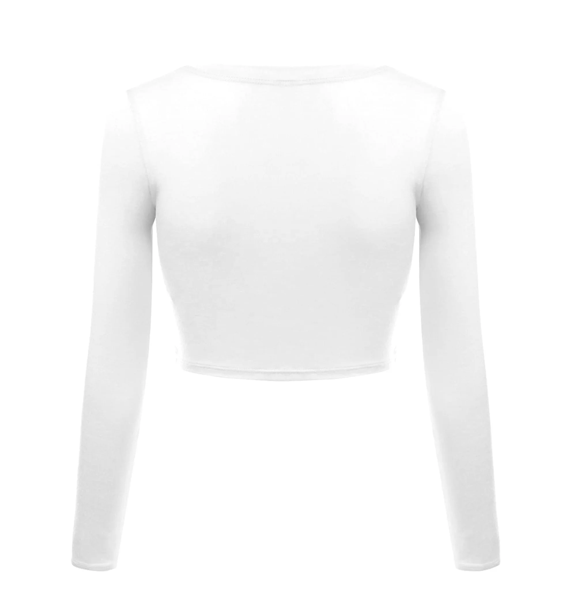 Custom fashion women short sleeve white slim fit crop top plain round neck t shirt